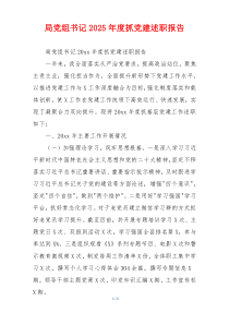 局党组书记2025年度抓党建述职报告