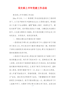 局支部上半年党建工作总结