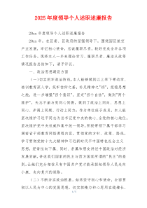 2025年度领导个人述职述廉报告