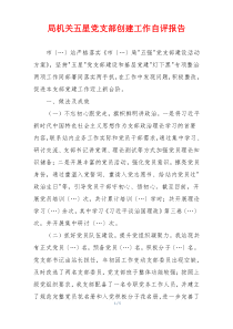 局机关五星党支部创建工作自评报告