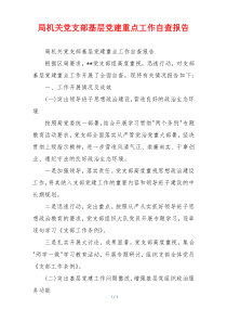 局机关党支部基层党建重点工作自查报告