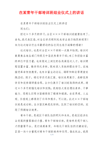 在某青年干部培训班结业仪式上的讲话