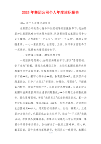 2025年集团公司个人年度述职报告