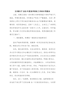 XX镇关于2025年度抗旱保收工作的专项报告