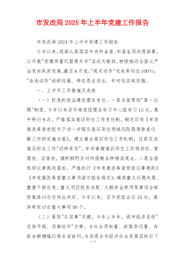 市发改局2025年上半年党建工作报告