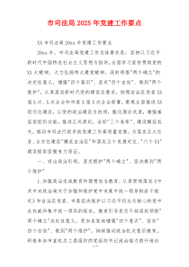 市司法局2025年党建工作要点