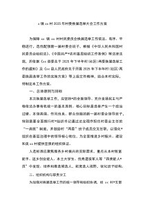 X镇XX村2025年村委换届选举大会工作方案