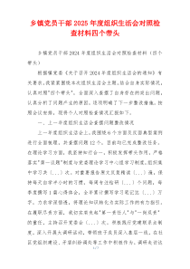 乡镇党员干部2025年度组织生活会对照检查材料四个带头