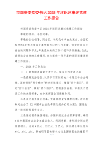 市国资委党委书记2025年述职述廉述党建工作报告