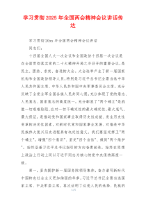 学习贯彻2025年全国两会精神会议讲话传达