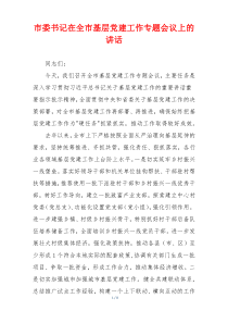 市委书记在全市基层党建工作专题会议上的讲话