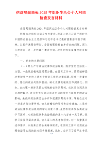 信访局副局长2025年组织生活会个人对照检查发言材料