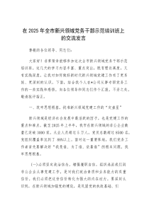 交流发言：2025年全市新兴领域党务干部示范培训班