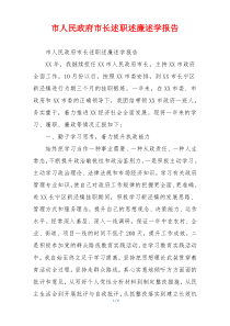 市人民政府市长述职述廉述学报告