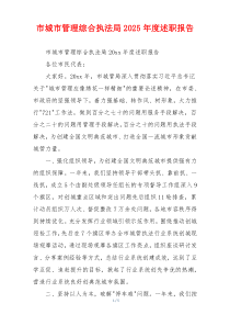 市城市管理综合执法局2025年度述职报告