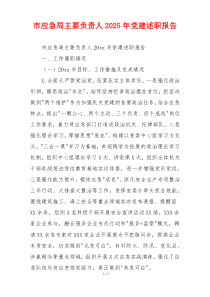 市应急局主要负责人2025年党建述职报告