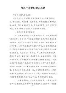 市总工会党纪学习总结