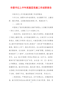 市委书记上半年抓基层党建工作述职报告