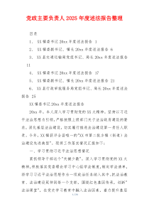 党政主要负责人2025年度述法报告整理