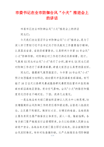 市委书记在全市防御台风“小犬”推进会上的讲话