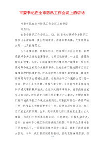 市委书记在全市防汛工作会议上的讲话