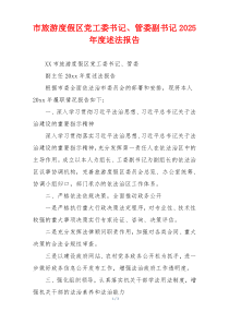 市旅游度假区党工委书记、管委副书记2025年度述法报告