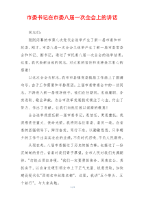 市委书记在市委八届一次全会上的讲话