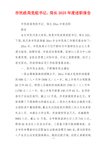 市民政局党组书记、局长2025年度述职报告