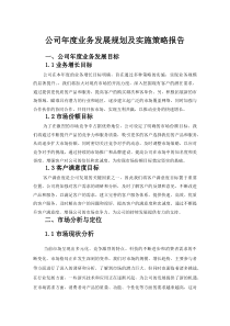 公司年度业务发展规划及实施策略报告