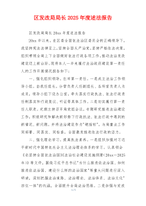 区发改局局长2025年度述法报告