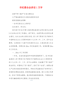 市纪委全会讲话1万字