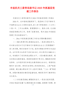 市直机关工委常务副书记2025年抓基层党建工作报告
