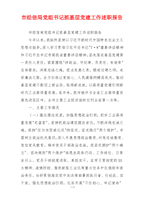 市经信局党组书记抓基层党建工作述职报告