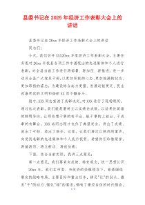 县委书记在2025年经济工作表彰大会上的讲话