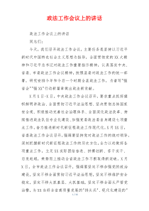 政法工作会议上的讲话