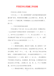 开发区非公党建工作总结