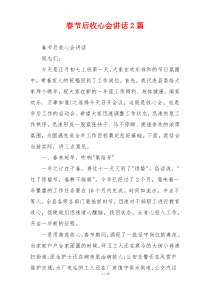 春节后收心会讲话2篇