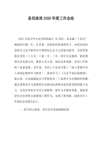 县民政局2025年度工作总结