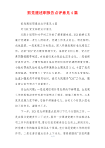抓党建述职报告点评意见4篇