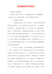 抓党建述职评议报告
