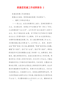 抓基层党建工作述职报告 2