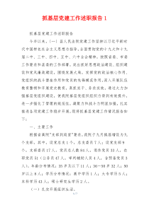 抓基层党建工作述职报告1