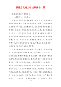 抓基层党建工作述职报告2篇