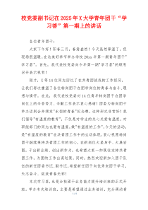 校党委副书记在2025年X大学青年团干“学习荟”第一期上的讲话