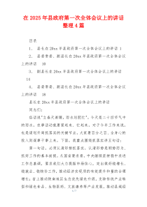 在2025年县政府第一次全体会议上的讲话整理4篇