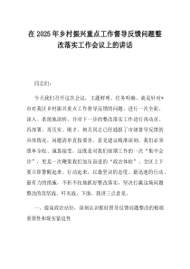 在2025年乡村振兴重点工作督导反馈问题整改落实工作会议上的讲话