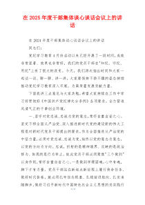 在2025年度干部集体谈心谈话会议上的讲话