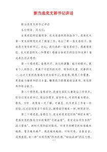 新当选党支部书记讲话