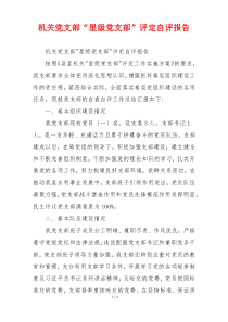 机关党支部“星级党支部”评定自评报告