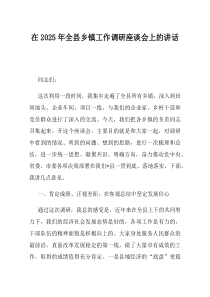 在2025年全县乡镇工作调研座谈会上的讲话